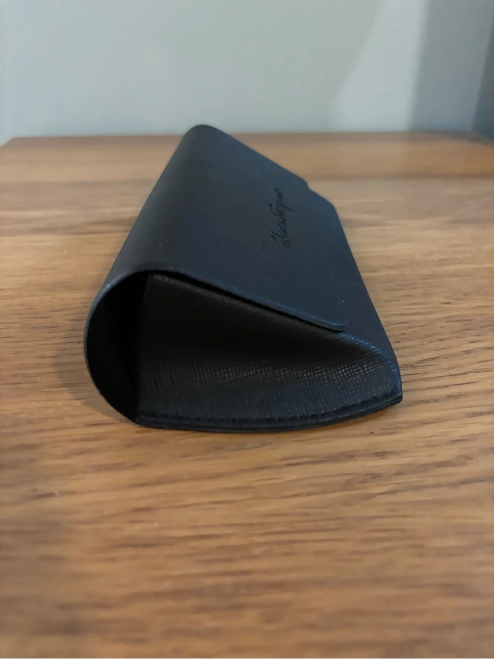 Salvatore Ferragamo hard-shell sunglasses case textured exterior embossed logo